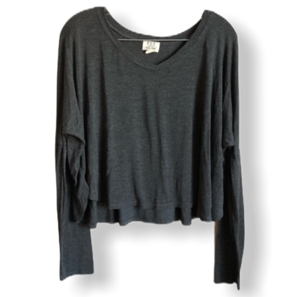 Project Social T‎ Gray Cropped Top